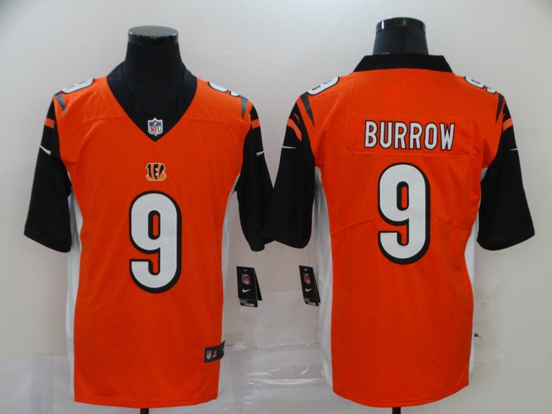 Cincinnati Bengals Limited orange Men burrow Jersey NFL Footballl 9 Vapor Untouchable